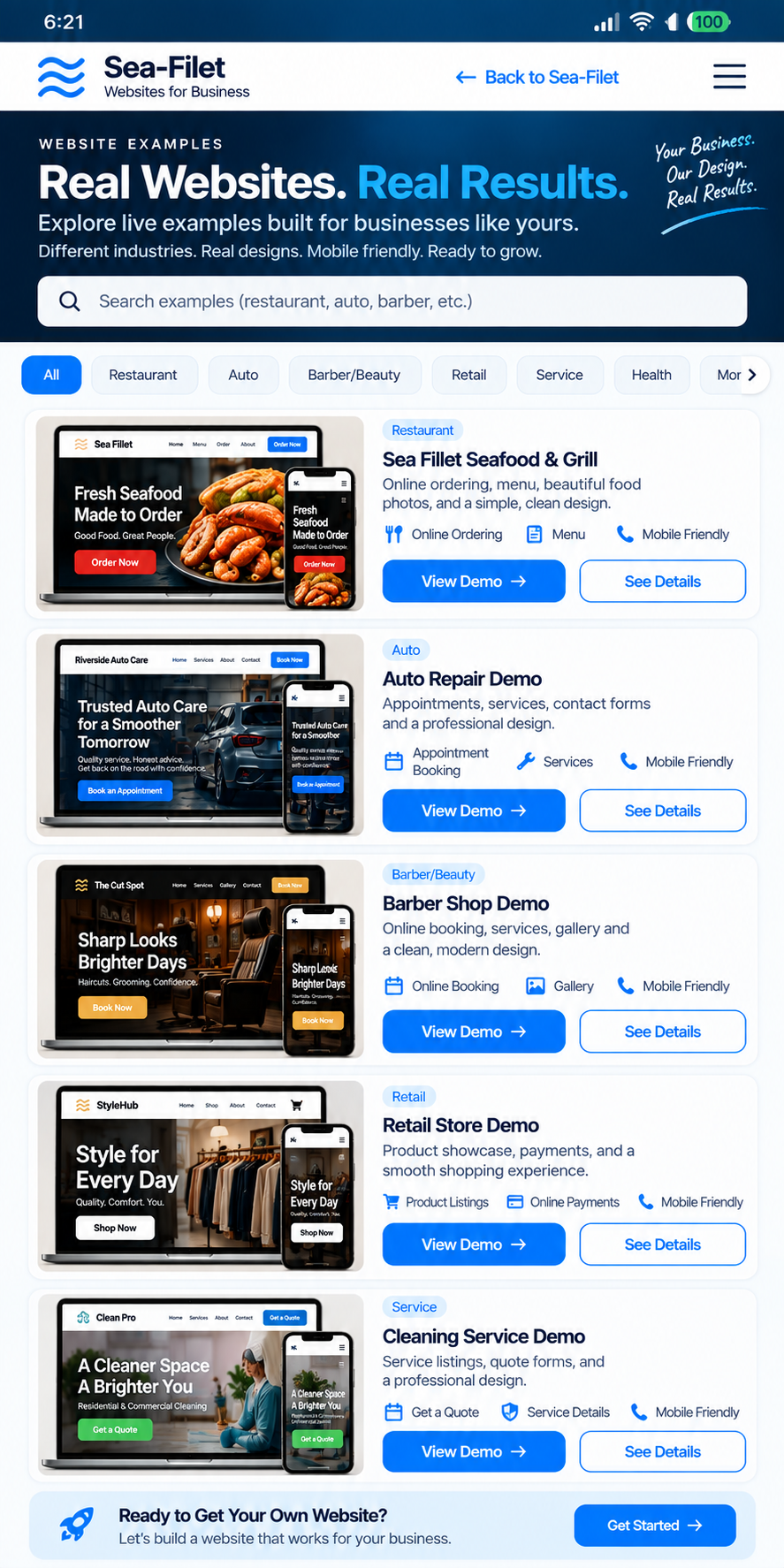 Restaurant website demo